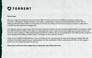 Torrent hat beschlossen, die Halo Championship Series zu verlassen